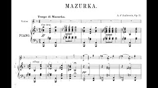 Alfredo DAmbrosio  Mazurka in D Minor Op11 [upl. by Lomasi578]