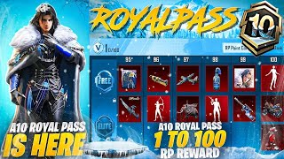 OMG 😍  A10 Royal Pass 1 To 100 Rp Rewards  A10 Rp Full Look Is Here  PUBG • BGMI [upl. by Armbruster]