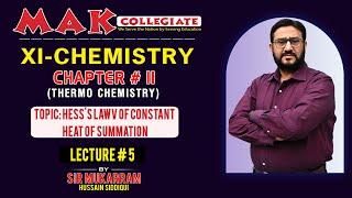 Lecture05 XI CHEMISTRY CHAPTER 11 TOPIC HESSS LAW OF CONSTANT HEAT OF SUMMATION [upl. by Laeira314]