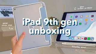 Ipad 9th generation unboxing engraved  goojodoq pencil 10th gen amp accessories shopee 📦  MY [upl. by Dowdell891]