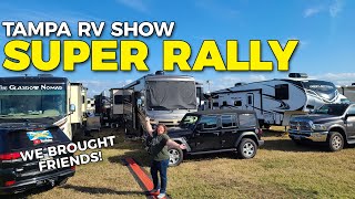 CAMPING AT THE 2022 TAMPA RV SHOW  Super Rally Campground and Perks [upl. by Marie528]