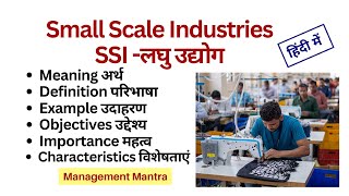 Small Scale Industries  SSIs  Definitions Examples Objectives Importance Characteristics Role [upl. by Ezana]