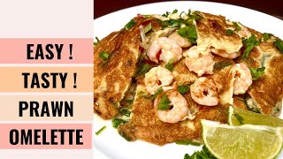 QUICK And EASY Prawn Omelette With Cooked Prawns  shrimps  Aunty Mary Cooks 💕 [upl. by Amek]