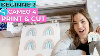 Beginner Silhouette Cameo 4 Print and Cut Tutorial Free Design Download [upl. by Ahsuatan35]