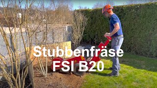 Wurzelstockfräsen mit Stubbenfräse FSI B20 in Neumarkt [upl. by Goodspeed]