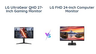 🎮 LG UltraGear QHD 27Inch Gaming Monitor vs LG FHD 24Inch Computer Monitor 🖥️ [upl. by Aznaed300]