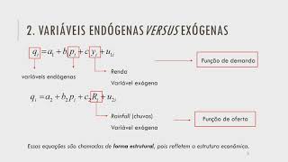 Equações simultâneas parte 23  Modelo estrutural e reduzido [upl. by Limemann]