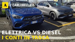 LELETTRICO può battere il DIESEL Mercedes EQA vs GLA [upl. by Ihteerp]