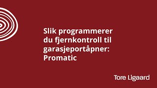 Programmering av fjernkontroll 868 BS BiSecur til Hörmann Promatic Garasjeportåpner [upl. by Yates296]