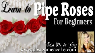 How to pipe Buttercream Rosesfor beginners [upl. by Nebur]