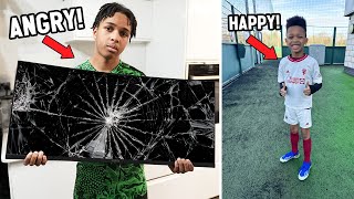 HE SMASHED HIS £500 GAMING MONITOR  THIAGOS FIRST 121 FOOTBALL SESSION [upl. by Aniweta]