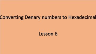 Converting Denary to Hexadecimal [upl. by Winou]