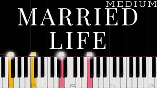 Married Life  Up  MEDIUM Piano Tutorial [upl. by Eissac]