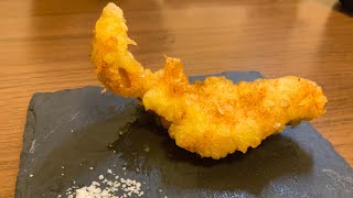 鱈に衣を着せて揚げた天ぷらを塩でいただく Codfish Tempura【ASMR】 [upl. by Gautious]