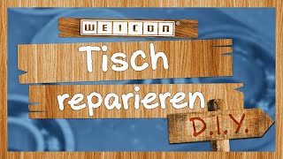 DIY Tisch reparieren Risse im Holz ausbessern  WEICON EasyMix PU 240 [upl. by Ferdinanda]