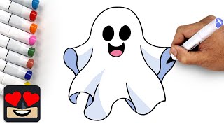 How To Draw a Ghost EASY [upl. by Tamah]