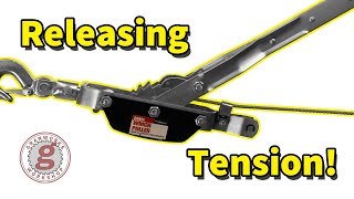 Releasing Tension on a Harbor Freight ComeAlong  Quick Tip [upl. by Ellerrehs]