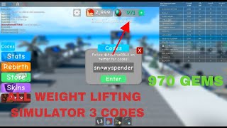 ALL WEIGHT LIFTING SIMULATOR 3 CODES December 2019 WORKING [upl. by Winonah]