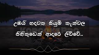 Pihithuden Adare Liuwe Karaoke  පිහිතුඩෙන් ආදරේ ලිව්වේ [upl. by Notlem]