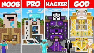 UnderHead Build Battle Challenge  Noob vs Pro vs Hacker vs God  Minecraft Animation [upl. by Reyaht814]