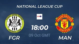 FOREST GREEN 19 vs MANCHESTER UNITED 19  ENGLISH NATIONAL LEAGUE CUP Round 1 liveticker on Score7 [upl. by Oenire]