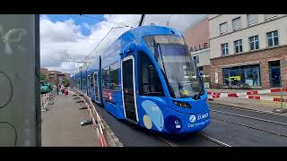 Die neue Werbe Strassenbahn in Basel Schweiz Tram The new colored advertising tram in Switzerland [upl. by O'Mahony]