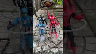 Captain Ameria vs Spider Man want to relax  Venom and Iron man   Marvel toys [upl. by Jecoa405]