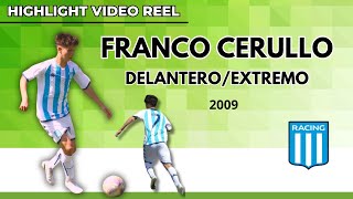 Franco Cerullo  Racing Club  Atacante  2009 [upl. by Hudis]