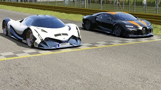 Devel Sixteen vs Bugatti Chiron Super Sport 300 at Monza Full Course [upl. by Rozina]