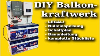 ☀️ DIY Solaranlage mit 5kWh Speicher  Schaltplan Stückliste  michaswerkstatt [upl. by Olympe]