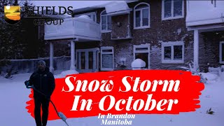 Crazy snow storm in October in Brandon Mb [upl. by Shanie]