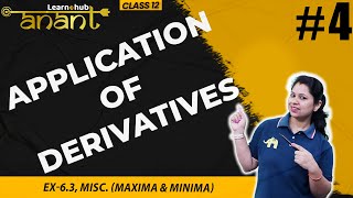 Application of Derivatives Class 12 Maths NCERT Chapter 6 4  Ex63 Misc Maxima amp Minima  Anant [upl. by Nohshan]