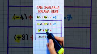 7SINIF🔴TAM SAYILARLA TOPLAMA İŞLEMİ📌İşaretler Aynı ise Toplama Zıt ise Çıkarma yap ➡️ tamsayılar [upl. by Harbed]