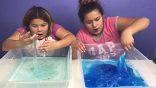 3 GALLONS OF CLEAR FISH BOWL SLIME VS 3 GALLONS OF CLEAR FISH BOWL SLIME  GIANT SLIMES [upl. by Chick]