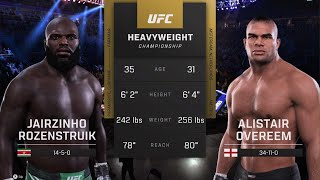 JAIRZINHO ROZENSTRUIK vs ALISTAIR OVEREEM  Heavyweight Title [upl. by Atnahsa]