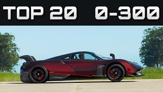 TOP 20 FASTEST 0300 CARS  Forza Horizon 4  Unreal Accelerations [upl. by Xonel]