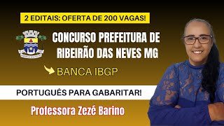 Concurso da Prefeitura de Ribeirão das Neves MG Português com a Professora Zezé Barino [upl. by Annnora]