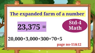 The expanded form of a number Std4 Math page no11amp12 [upl. by Atterual561]