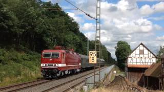 243 005 mit einem Sonderzug an der Hainmühle in Bürgeln auf der MainWeserBahn [upl. by Llevad]