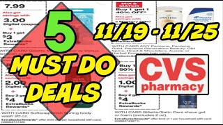 5 MUST DO CVS DEALS 1119  1125  Lots of Easy Deals [upl. by Galloway793]