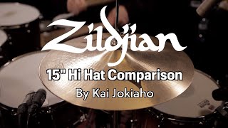 Zildjian 15quot Hi Hat Comparison Fat Hats New Beat K Sweet K Light Kerope Quick Beat [upl. by Kooima161]