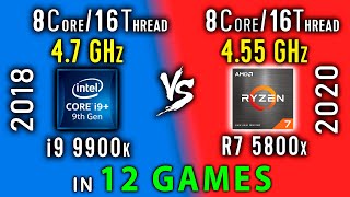 i9 9900k vs Ryzen 7 5800x Test in 12 Games or R7 5800x vs i9 9900kf [upl. by Brace145]