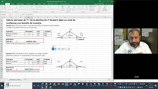 243 Distribución tStudent cálculo de t en Excel ejemplo 2 [upl. by Waxler]