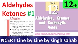 12th chemistry  Aldehyde ketone carboxylic acid chapter 12 class 12 organic  IIT JEE Mains NEET 1 [upl. by Anelrac34]