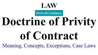 Doctrine of Privity of Contract  Concept Case Laws Exceptions Indian Contract Act  Business Law [upl. by Eizzil]