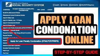 HOW TO APPLY SSS LOAN CONDONATION ONLINE  STEPBYSTEP GUIDE [upl. by Inoue]