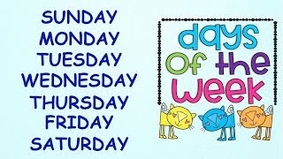 Days of the Week  With spellings Slow Version for Kids to learn Spellings EasilyDays in a week [upl. by Alitha282]