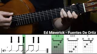 Ed Maverick  Fuentes De Ortiz Tutorial acordes guitarra ritmo ideal para principiantes [upl. by Favin132]