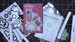 Diamond Press quotVintage Christmasquot Stamps and Dies Set Review Tutorial Classic Holiday Images [upl. by Dawaj]