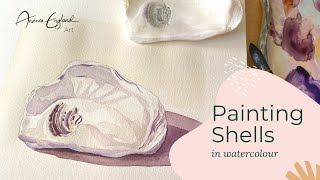 How to Paint an Oyster Shell in Watercolour [upl. by Kinom43]